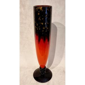 Schneider Charles Large Vase Powdered Glass Art Deco 1920-1925