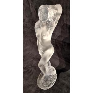 Lalique "océanide" Large Crystal Sculpture, Limited Edition From 2001