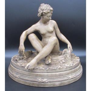 Belle Terre Cuite Epoque XIXème « la Baigneuse » D’après Falconnet