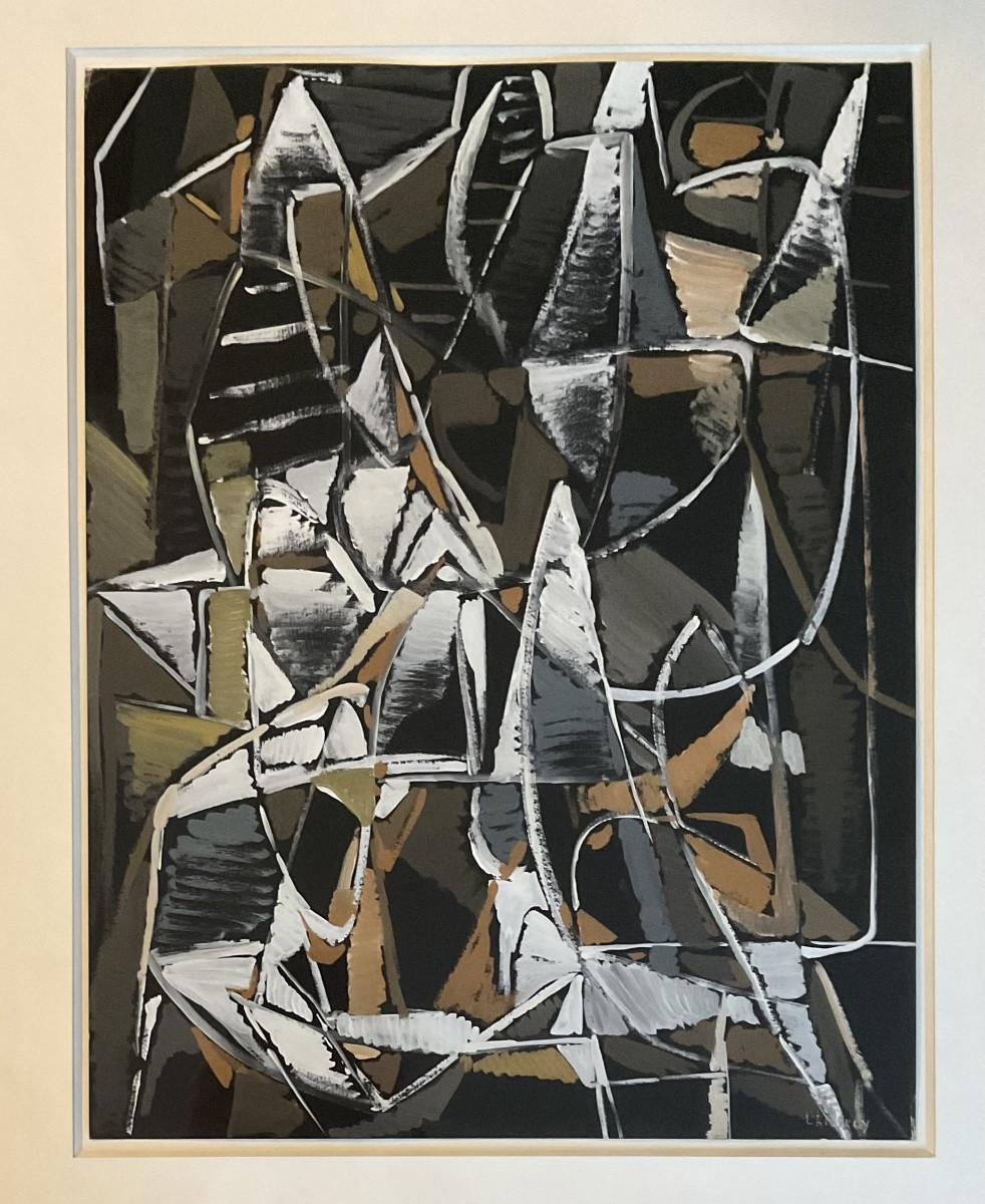 André Lanskoy grande gouache originale 65 x 50 cm Nouvelle école de Paris -photo-1