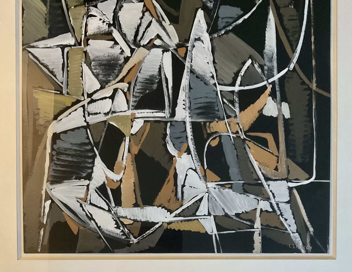 André Lanskoy grande gouache originale 65 x 50 cm Nouvelle école de Paris -photo-2