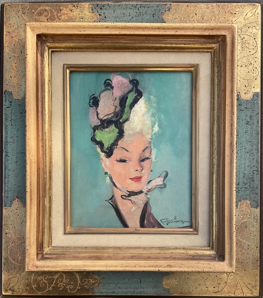 Jean Gabriel Domergue Painting On Oil Portrait Of A Young Woman Lolotte 