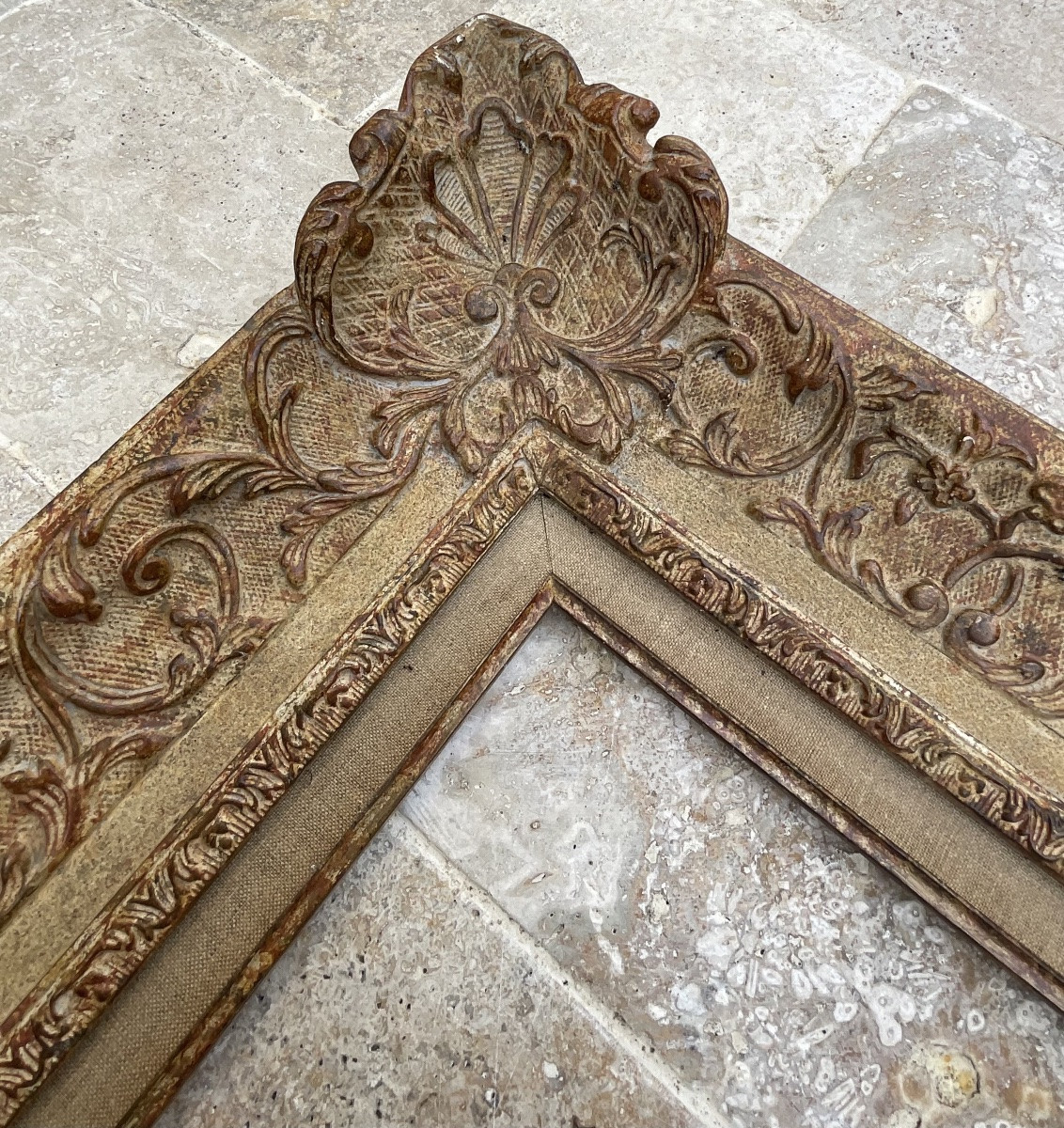 RARE CADRE MONTPARNASSE RG GAULT PROFIL BOIS STUC DIMENSION 30M FRENCH FRAME-photo-3