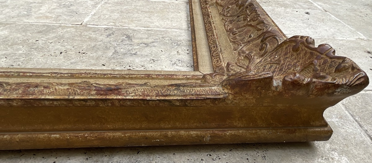 RARE CADRE MONTPARNASSE RG GAULT PROFIL BOIS STUC DIMENSION 30M FRENCH FRAME-photo-4