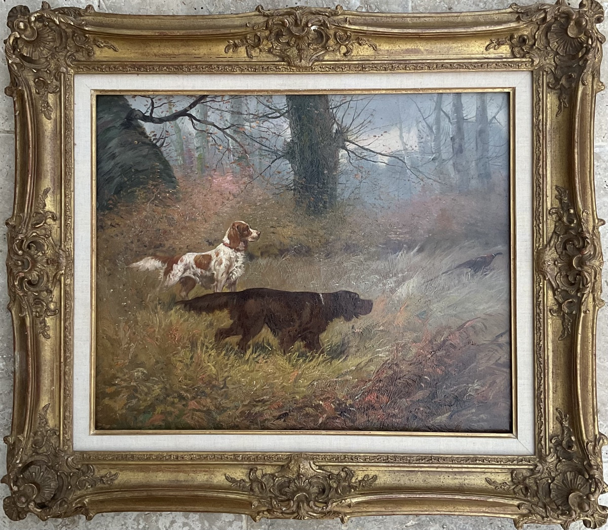 Eugène Petit, 19th-century Painting, Hunting Scene, 10f