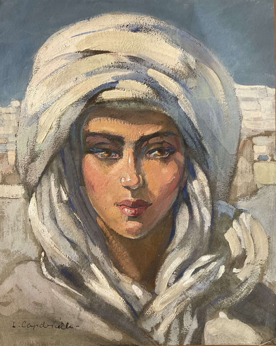 Lucienne Capdevielle Portrait Of An Oriental Woman Painting 1920/30-photo-1