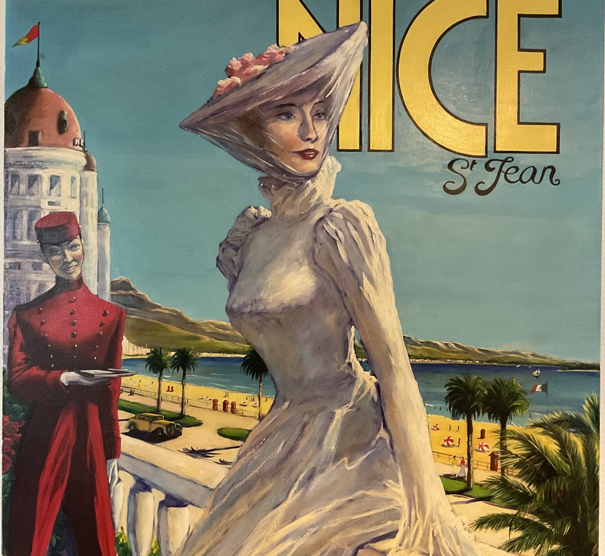 Lepas Painting Painting 1940/50 Bay Of Nice St Jean Riviera Negresco Plm-photo-2