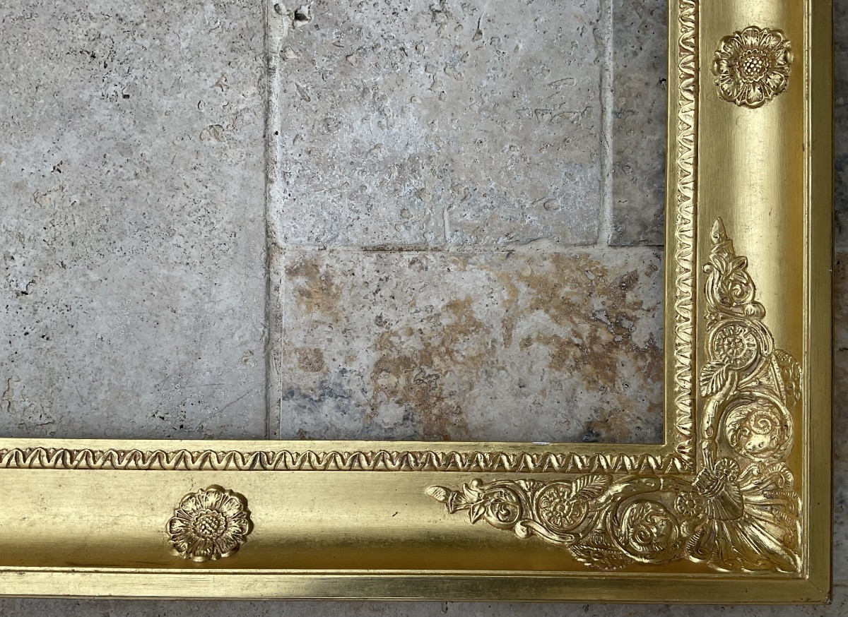CADRE 10F STYLE EMPIRE RESTAURATION FEUILLE OR Dim : 55 x 46 cm-photo-4
