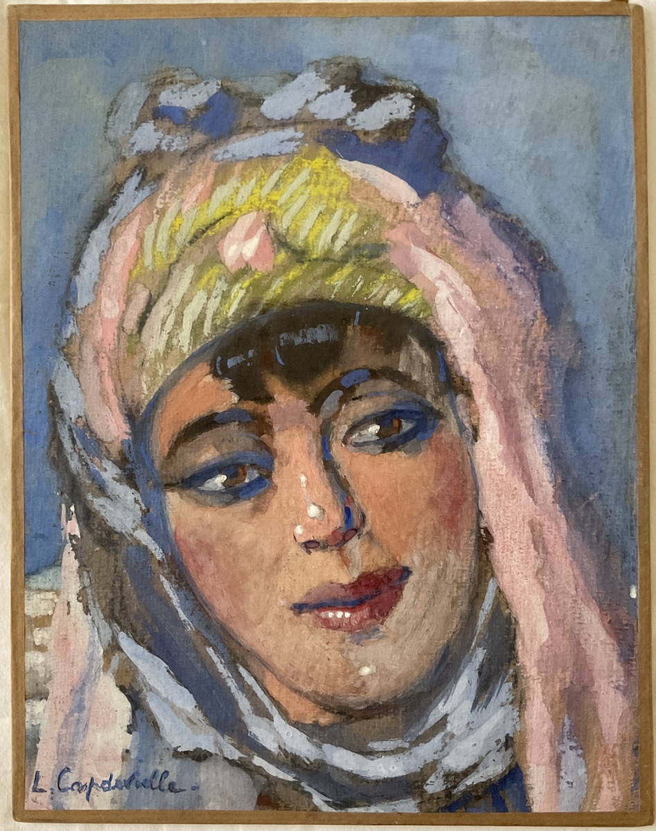 Lucienne Capdevielle Gouache Portrait Femme Orientale Zorah ŒUVRE 1920/30