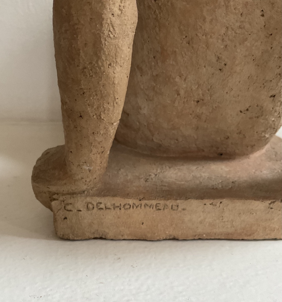 Charles Delhommeau Terracotta Sculpture Of A Woman 1930 Art Deco-photo-5