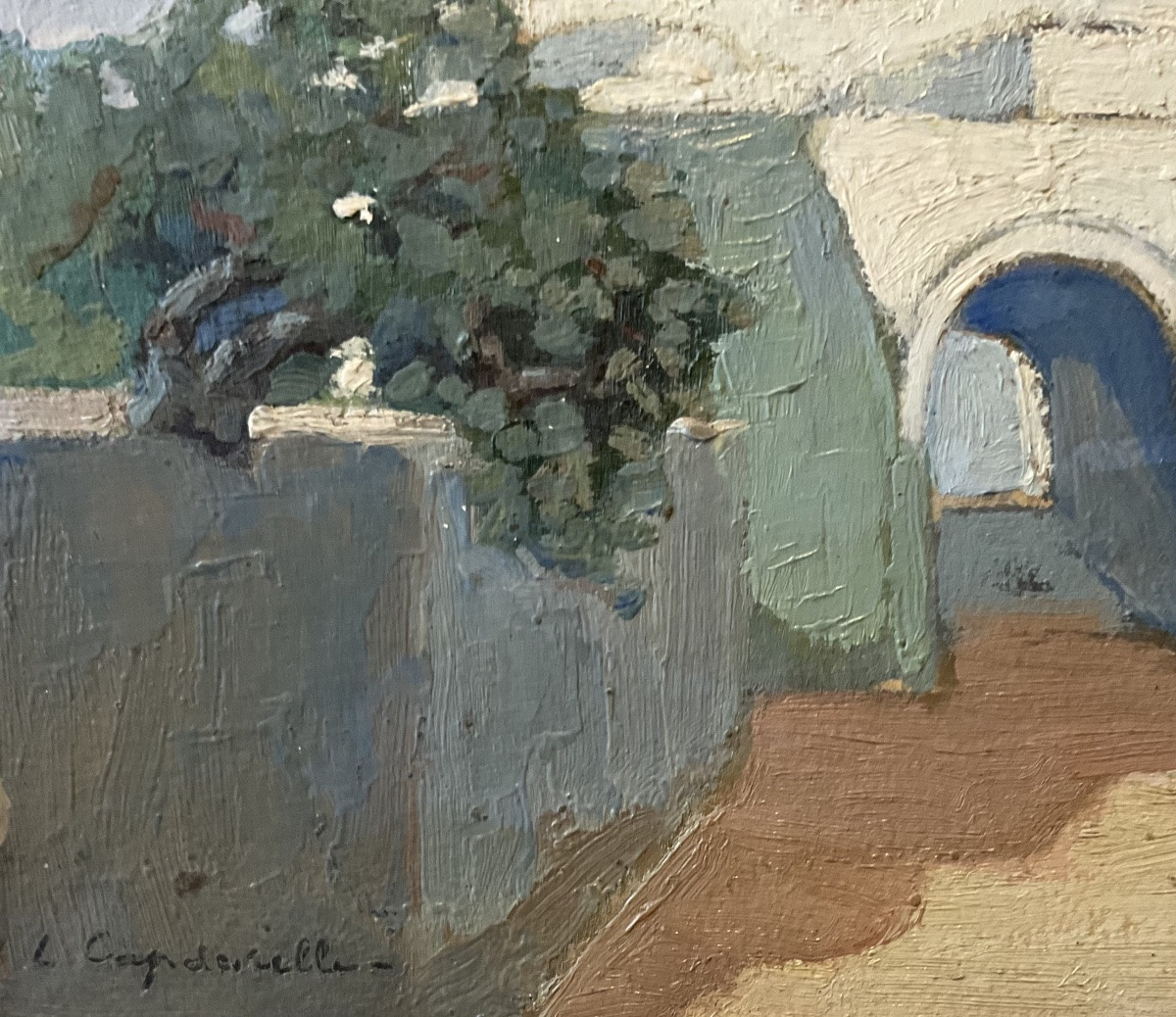 LUCIENNE CAPDEVIELLE TABLEAU 1920 PEINTURE ORIENTALISTE SCÈNE DE RUE ALGER -photo-3