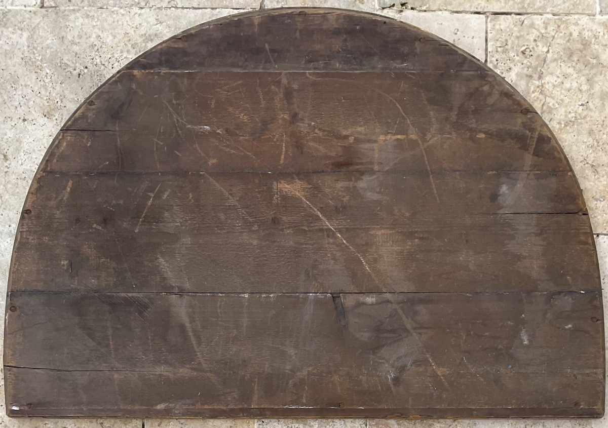 SCÈNE BIBLIQUE RARE PEINTURE GOUACHE XIXè LA PENTECÔTE VIERGE MARIE APÔTRES BLASON ARMOIRIES -photo-8