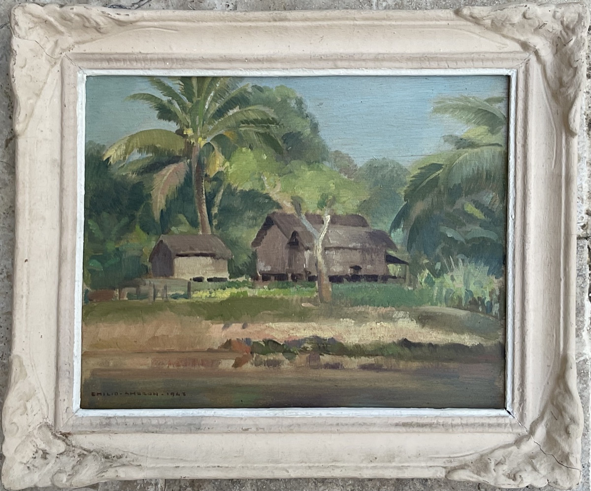Emilio Ambron Painting 1943 Original Painting Bali Landscape