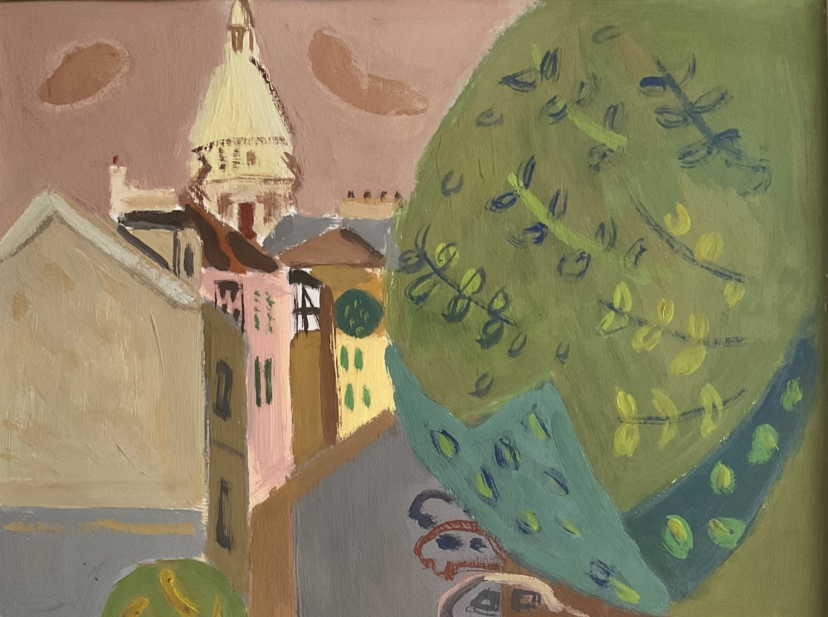 Robert Delval Original Gouache Montmartre Rue De l'Abreuvoir Paris -photo-2