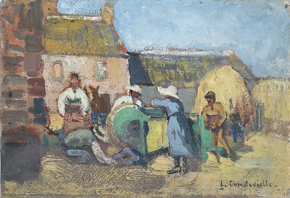 Lucienne Capdevielle Threshing Scene In Brittany 1930