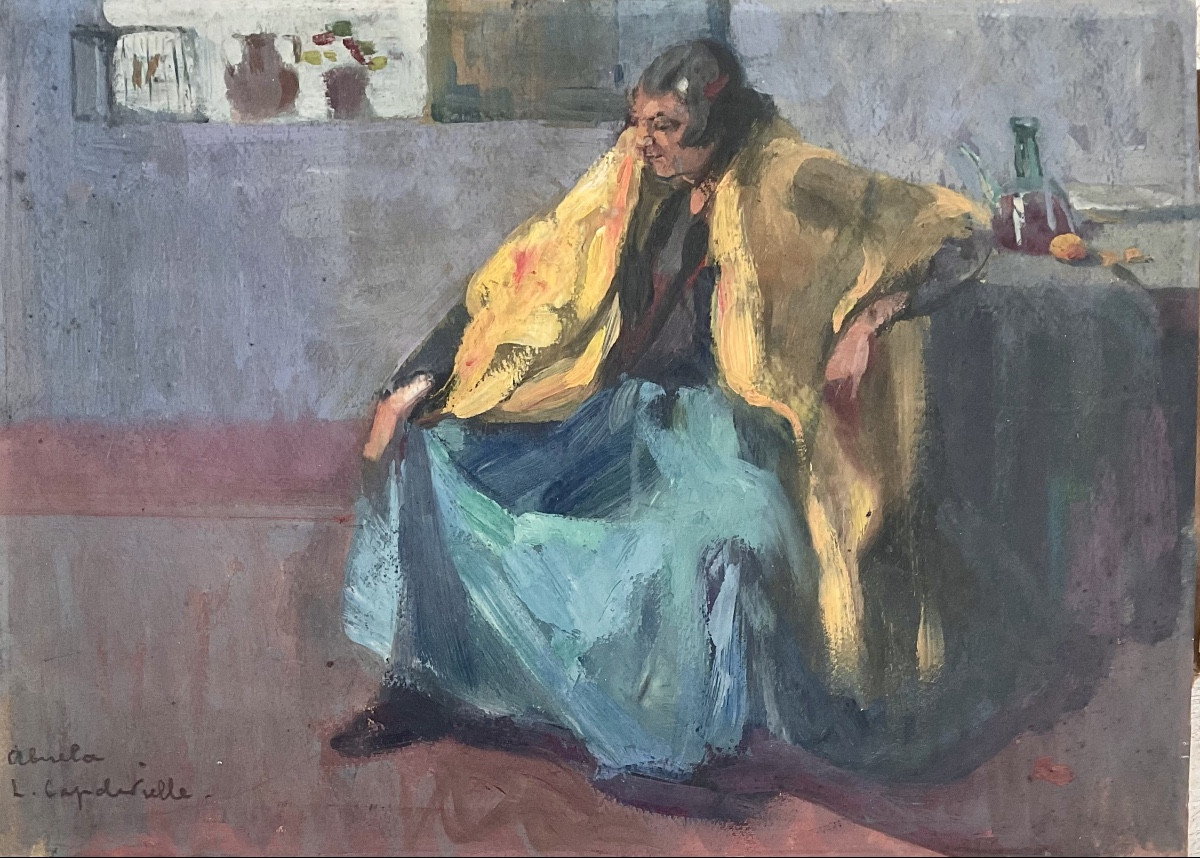  Lucienne Capdevielle 1930 Painting The Gypsy Grandmother Abuela