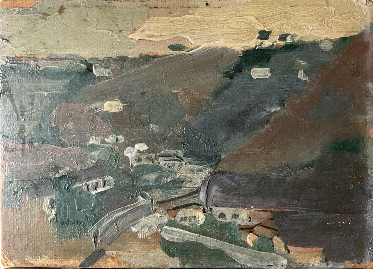 LUCIENNE CAPDEVIELLE PAIRE DE PETITS TABLEAUX PAYSAGE MONTAGNE ALGÉRIE 1920/30-photo-2