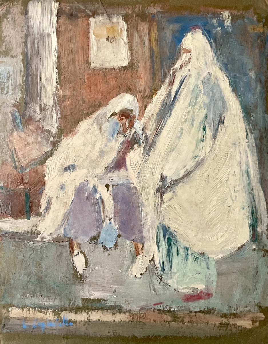LUCIENNE CAPDEVIELLE PEINTURE 1930 FEMMES ORIENTALES  ALGÉRIE 