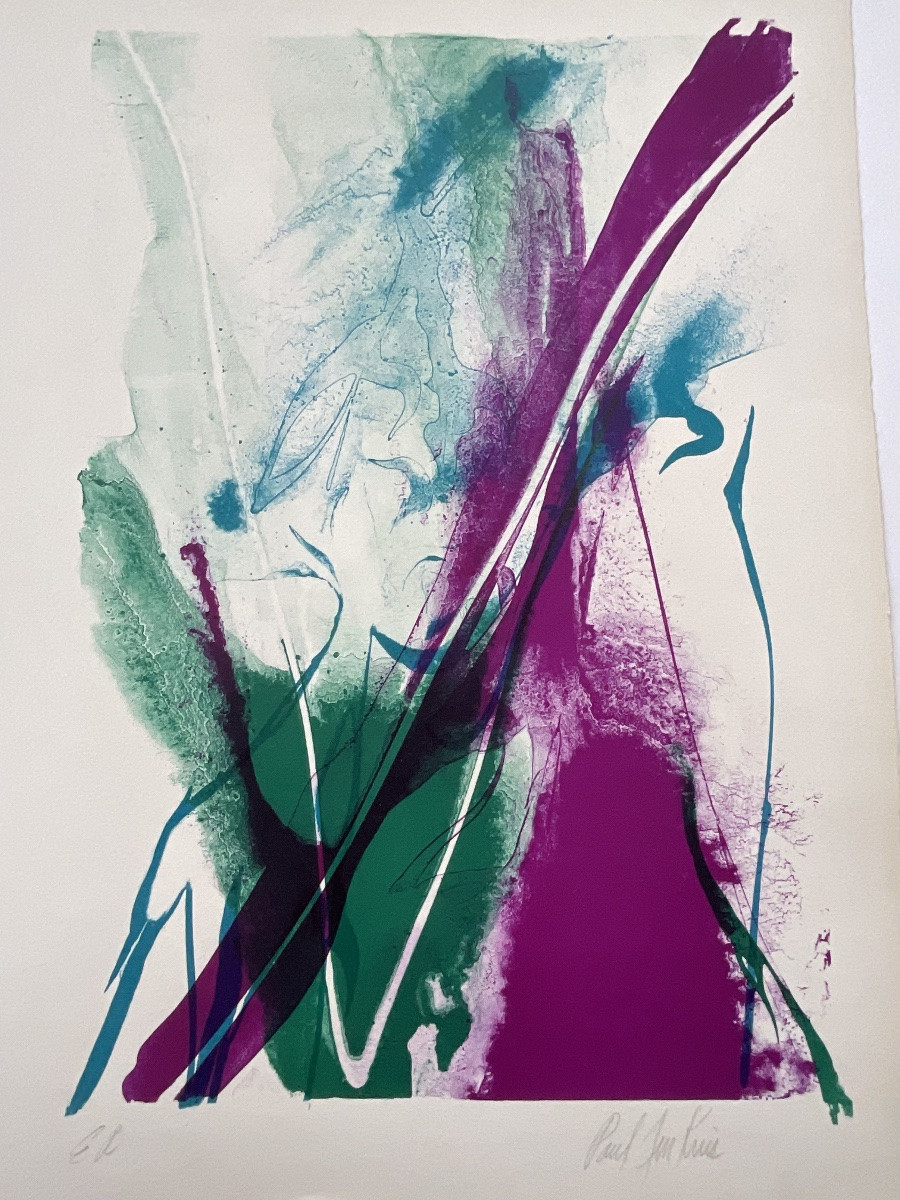 Paul Jenkins Lithographie originale 1965 Seeing Voice Signature + EA-photo-2