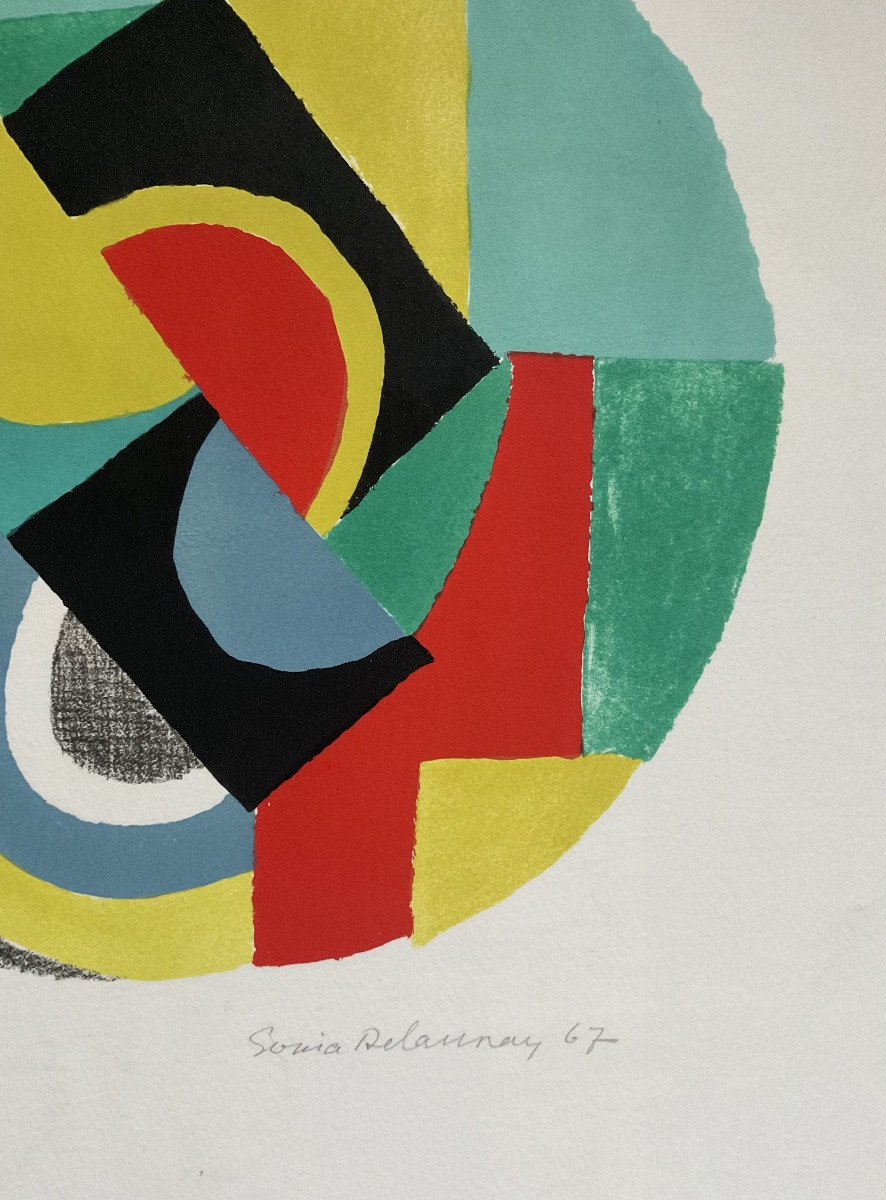 SONIA DELAUNAY LITHOGRAPHIE ORIGINALE  1967  CIBLE II  ÉPREUVE D’ARTISTE -photo-3