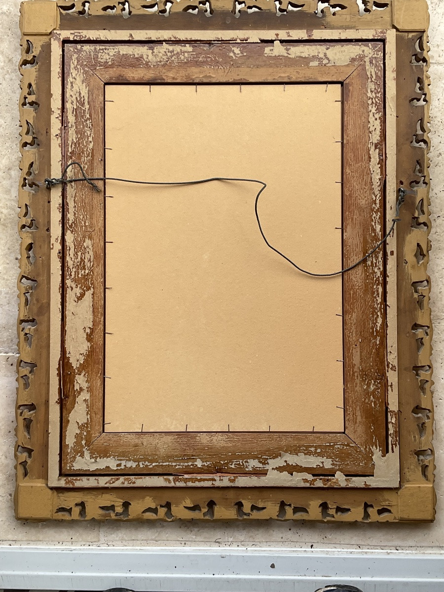 EDOARDO GIOJA RARE AQUARELLE ORIGINALE 1900 L’ARTISTE ET SON MODÈLE HOMME D’EGLISE-photo-8