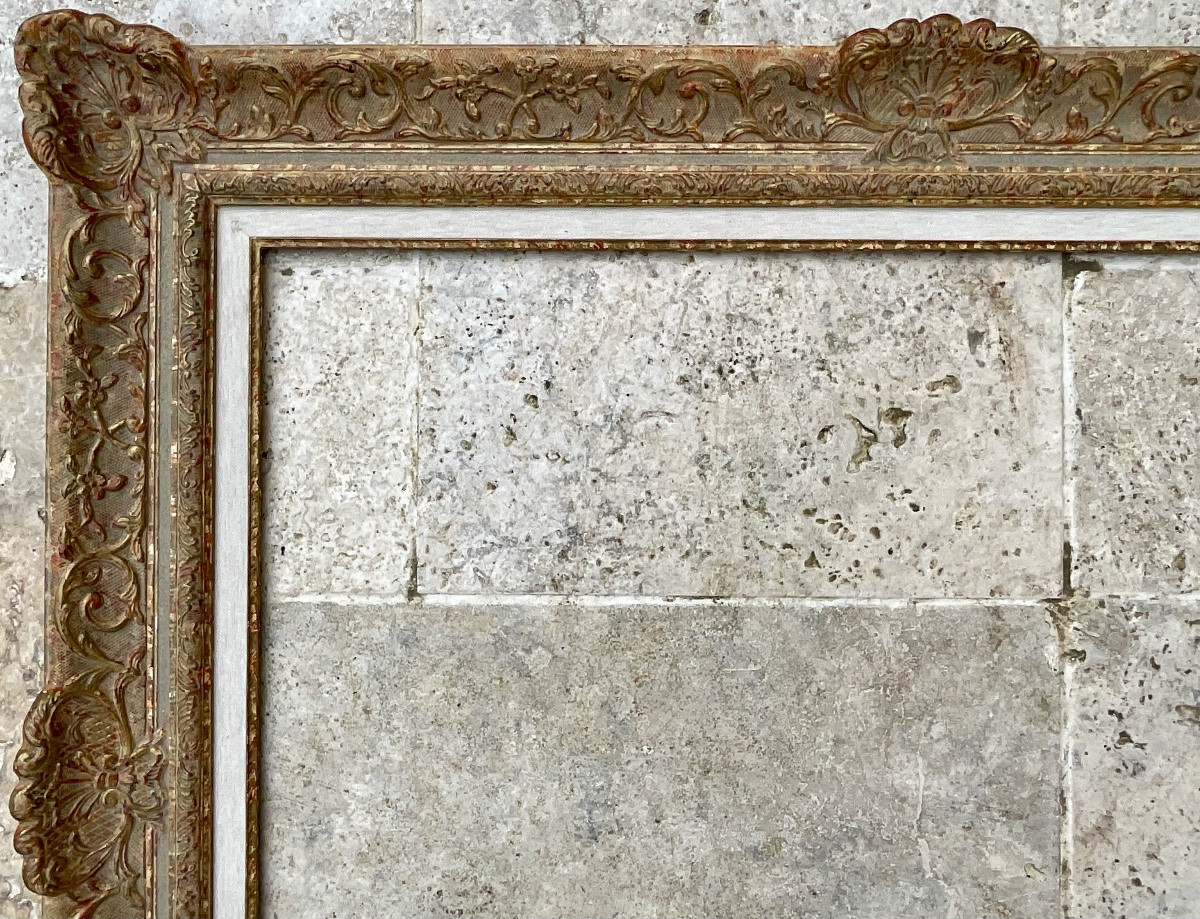 RARE CADRE MONTPARNASSE RG GAULT PROFIL BOIS STUC DIMENSION 25F FRENCH FRAME-photo-1