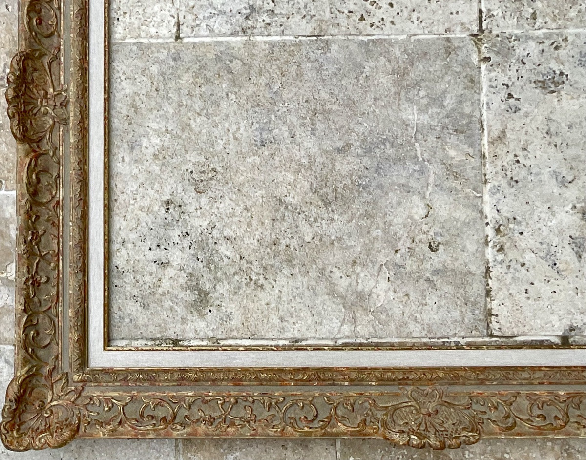 RARE CADRE MONTPARNASSE RG GAULT PROFIL BOIS STUC DIMENSION 25F FRENCH FRAME-photo-3