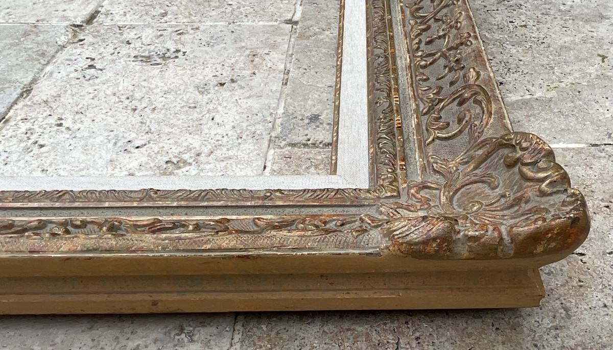 RARE CADRE MONTPARNASSE RG GAULT PROFIL BOIS STUC DIMENSION 25F FRENCH FRAME-photo-6