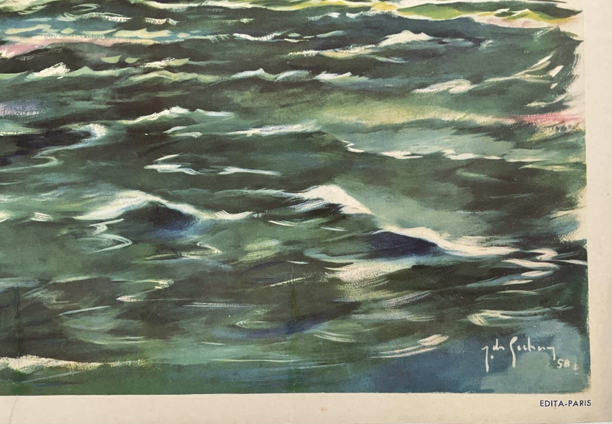 Vintage Poster Jean De Gachons 1958 Messageries Maritimes French Lines Poster-photo-5