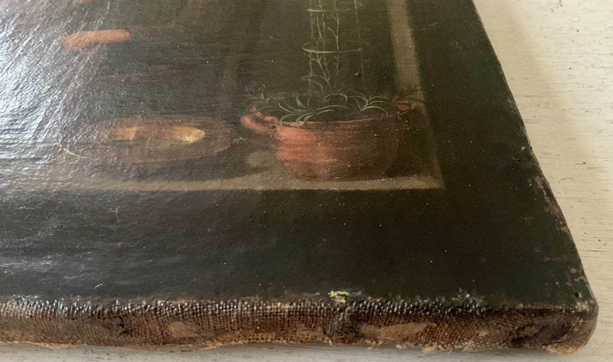 Gérard Dou Painting 18th Century Patient At The Dentist's Cabinet Of Curiosities Flemish School -photo-6