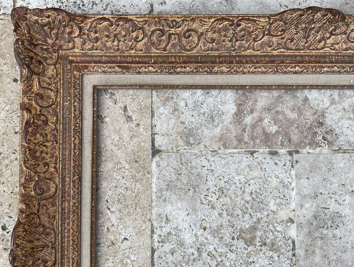 RARE CADRE MONTPARNASSE GAULT RG SCULPTÉ BOIS STUC DIM 12P FRENCH FRAME-photo-1