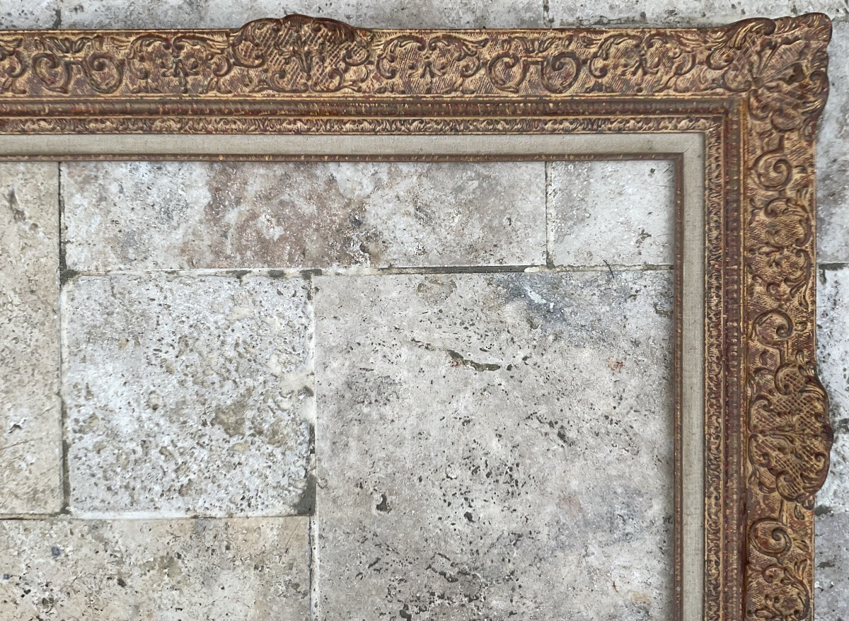 RARE CADRE MONTPARNASSE GAULT RG SCULPTÉ BOIS STUC DIM 12P FRENCH FRAME-photo-2