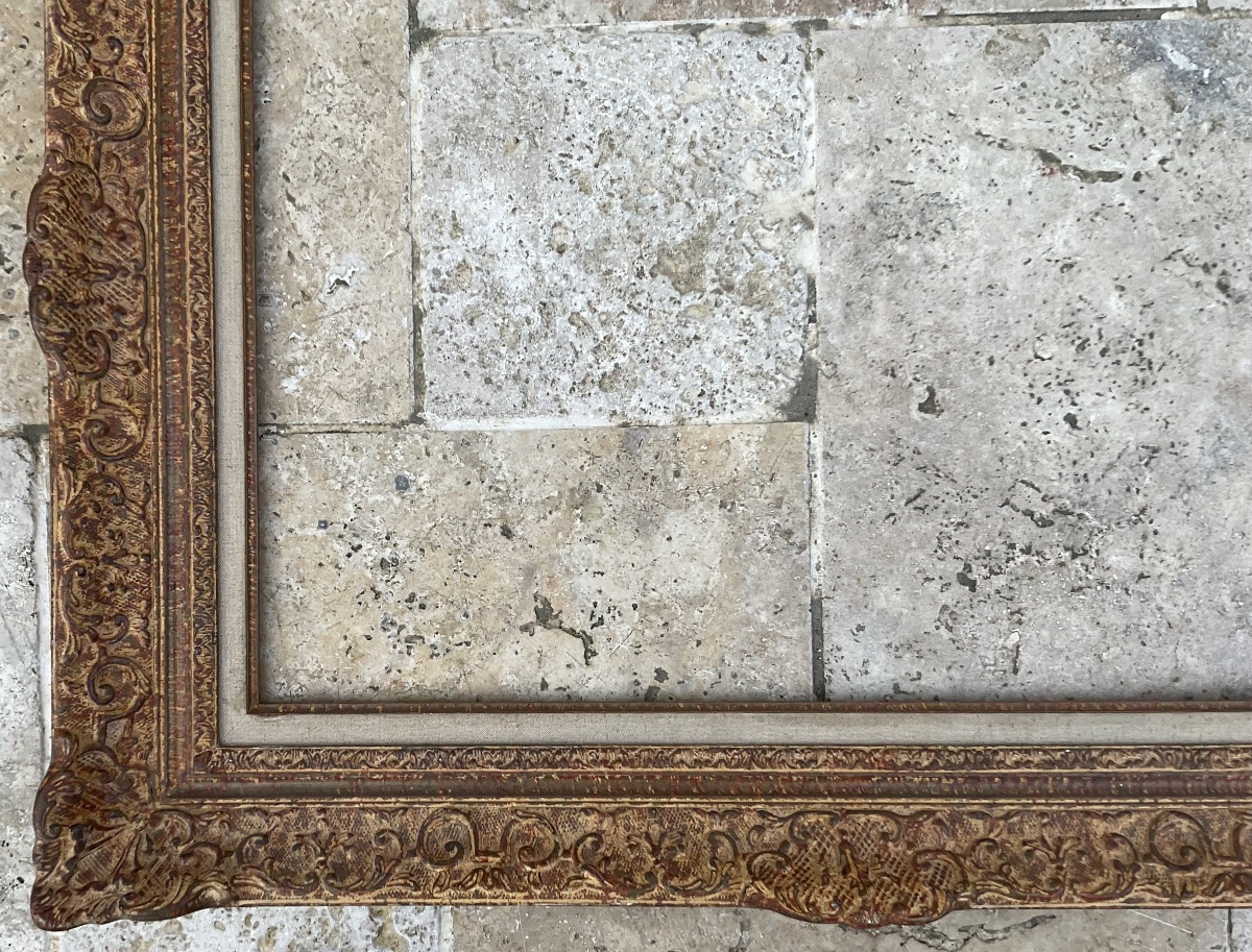 RARE CADRE MONTPARNASSE GAULT RG SCULPTÉ BOIS STUC DIM 12P FRENCH FRAME-photo-3
