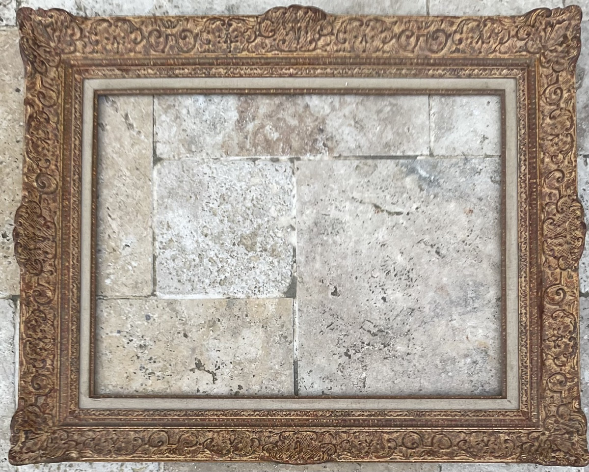 RARE CADRE MONTPARNASSE GAULT RG SCULPTÉ BOIS STUC DIM 12P FRENCH FRAME