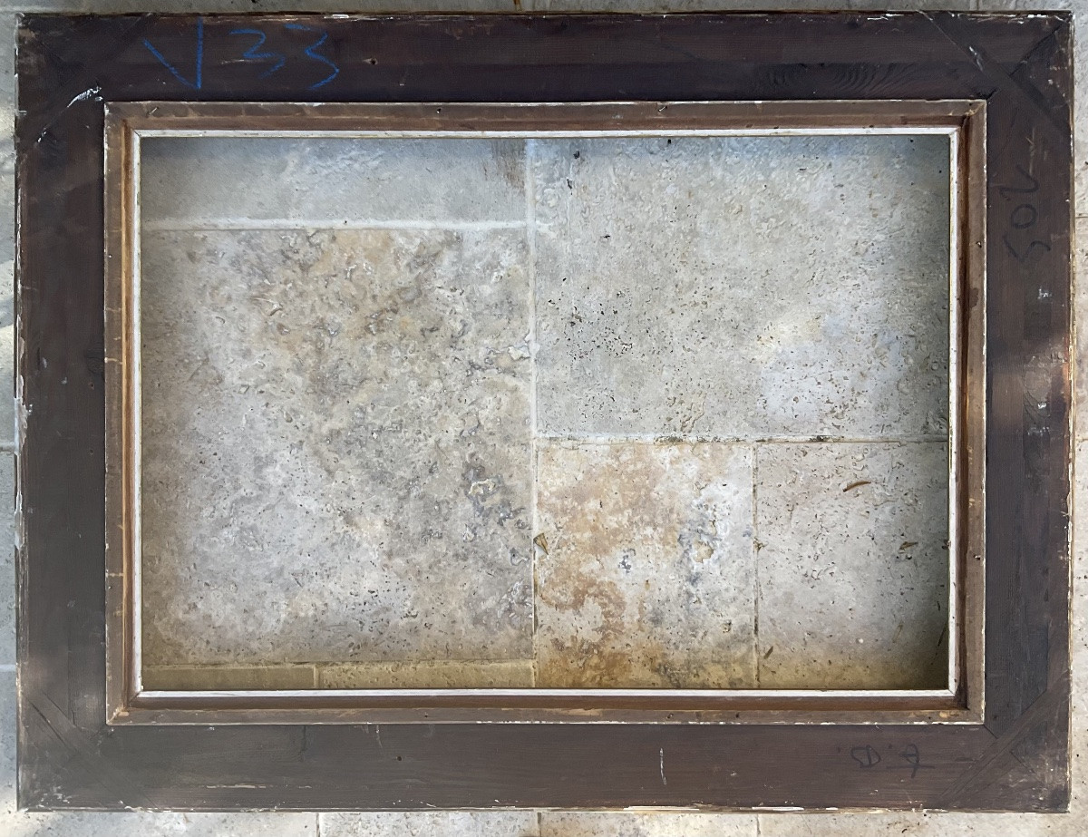 RARE CADRE MONTPARNASSE RG GAULT PROFIL BOIS STUC DIMENSION 20M FRENCH FRAME-photo-7