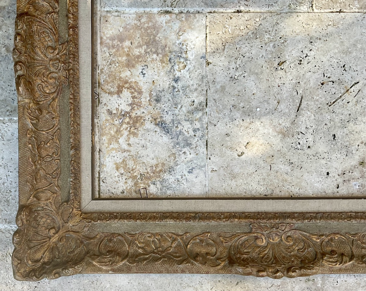 Rare Montparnasse Frame Rg Gault Wood Profile Stucco Dimension 15p French Frame-photo-3