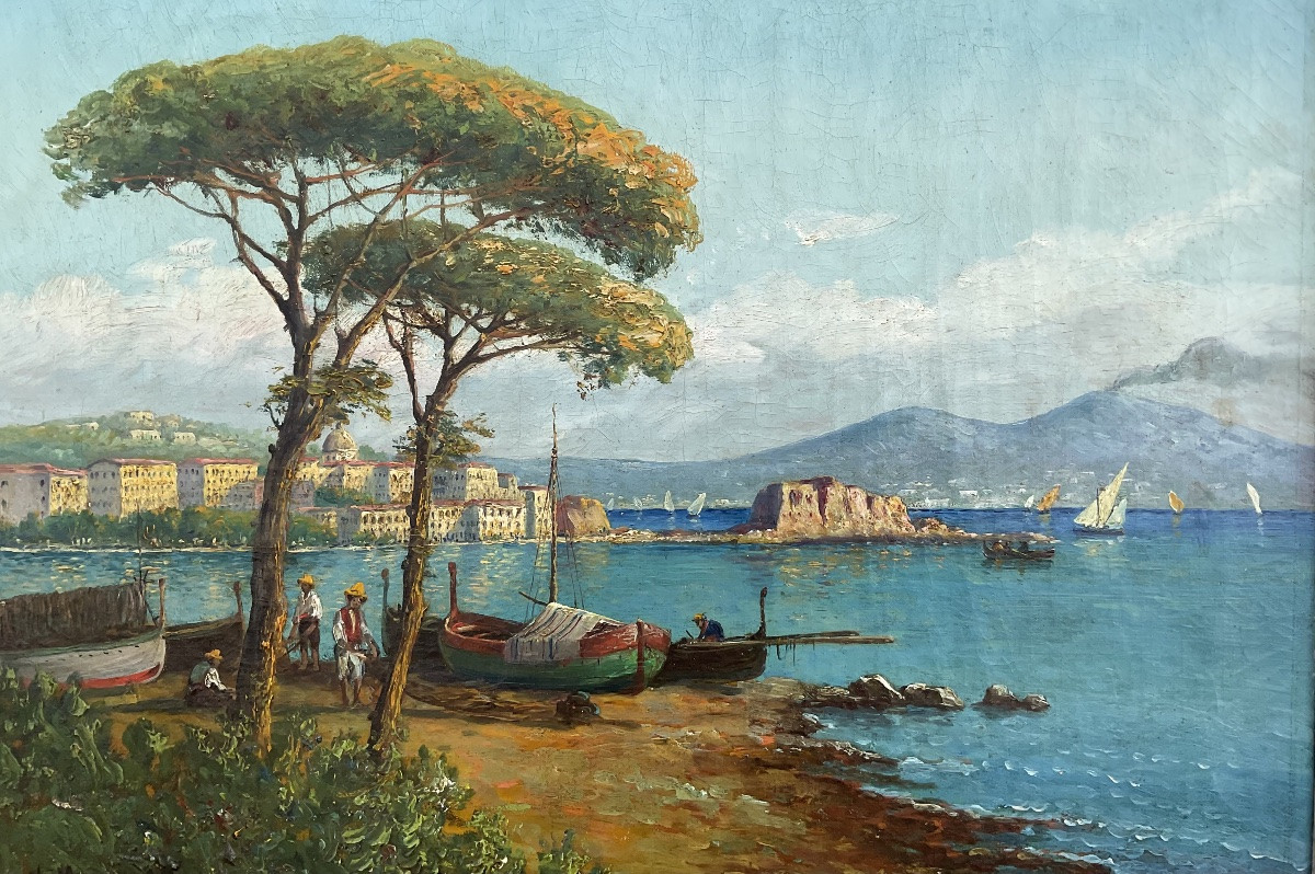 Vincent Manago Painting Landscape Southern Port Marine 1910/20 Saint Raphael -photo-2
