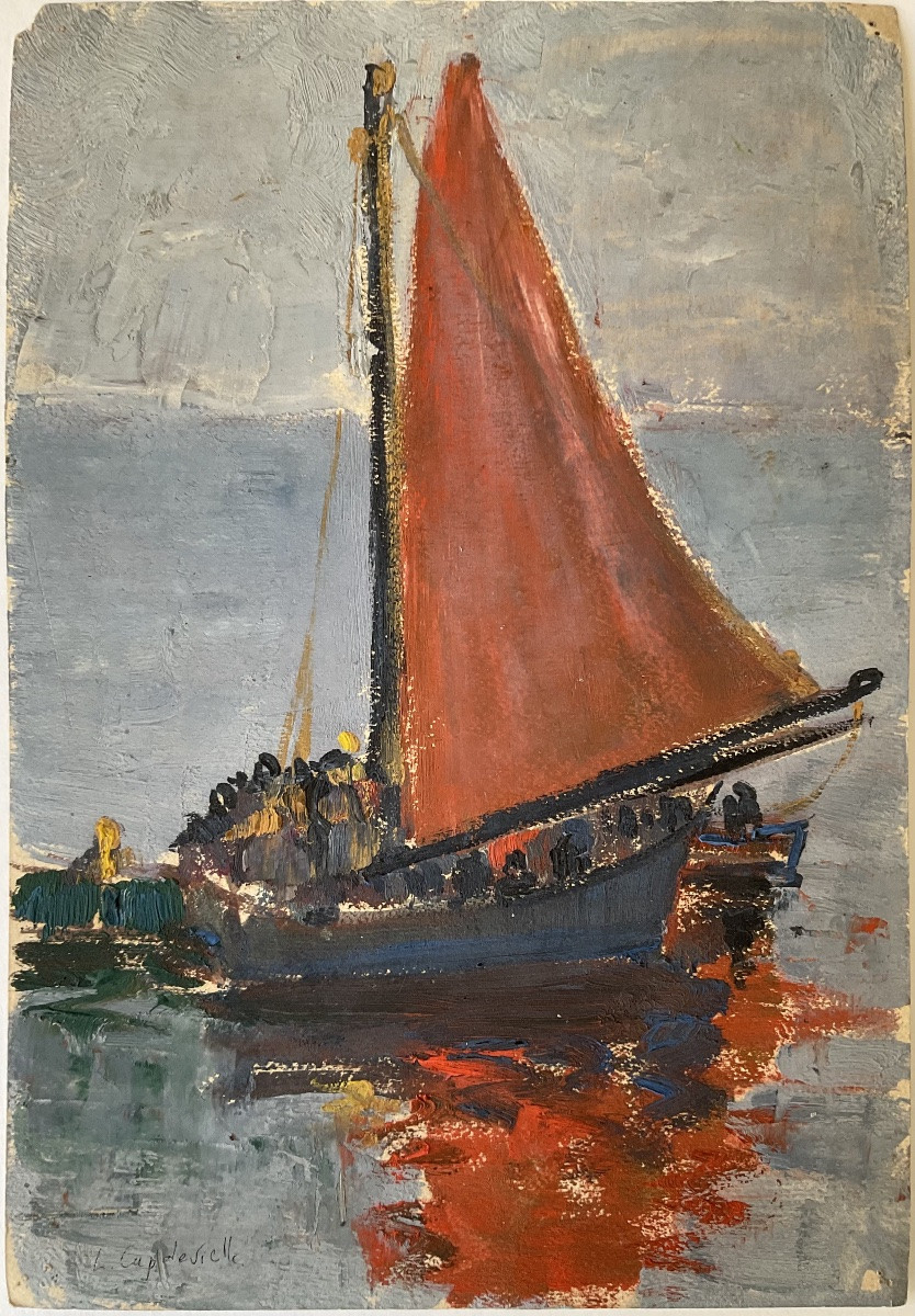 Lucienne Capdevielle Lot 4 Seaside Paintings Brittany 1920/30-photo-2