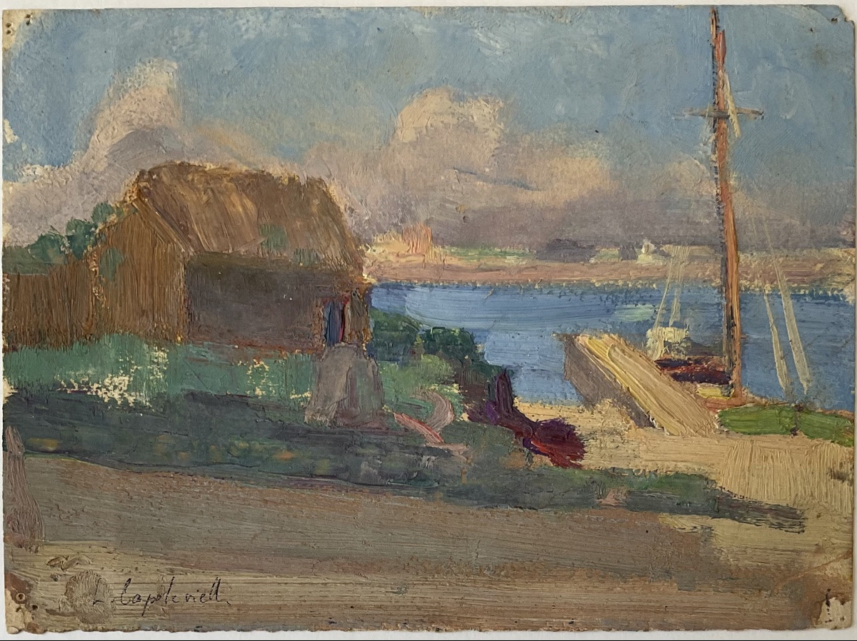 Lucienne Capdevielle Lot 4 Seaside Paintings Brittany 1920/30-photo-4