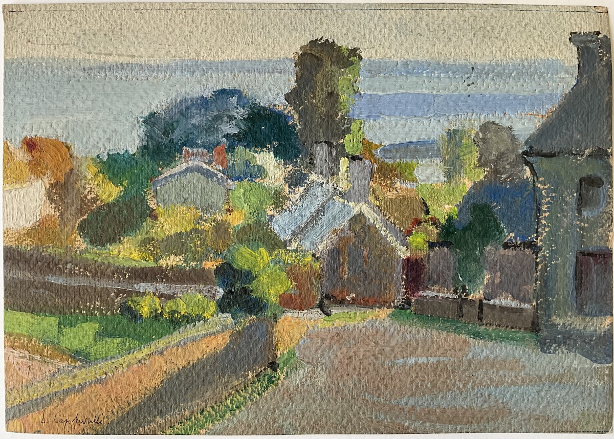 Lucienne Capdevielle Set Of 3 Paintings Landscapes Of Brittany 1920/30-photo-3