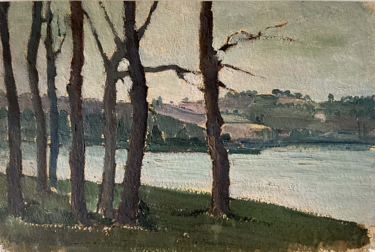 Lucienne Capdevielle Set Of 3 Landscape Paintings 1920/30-photo-2