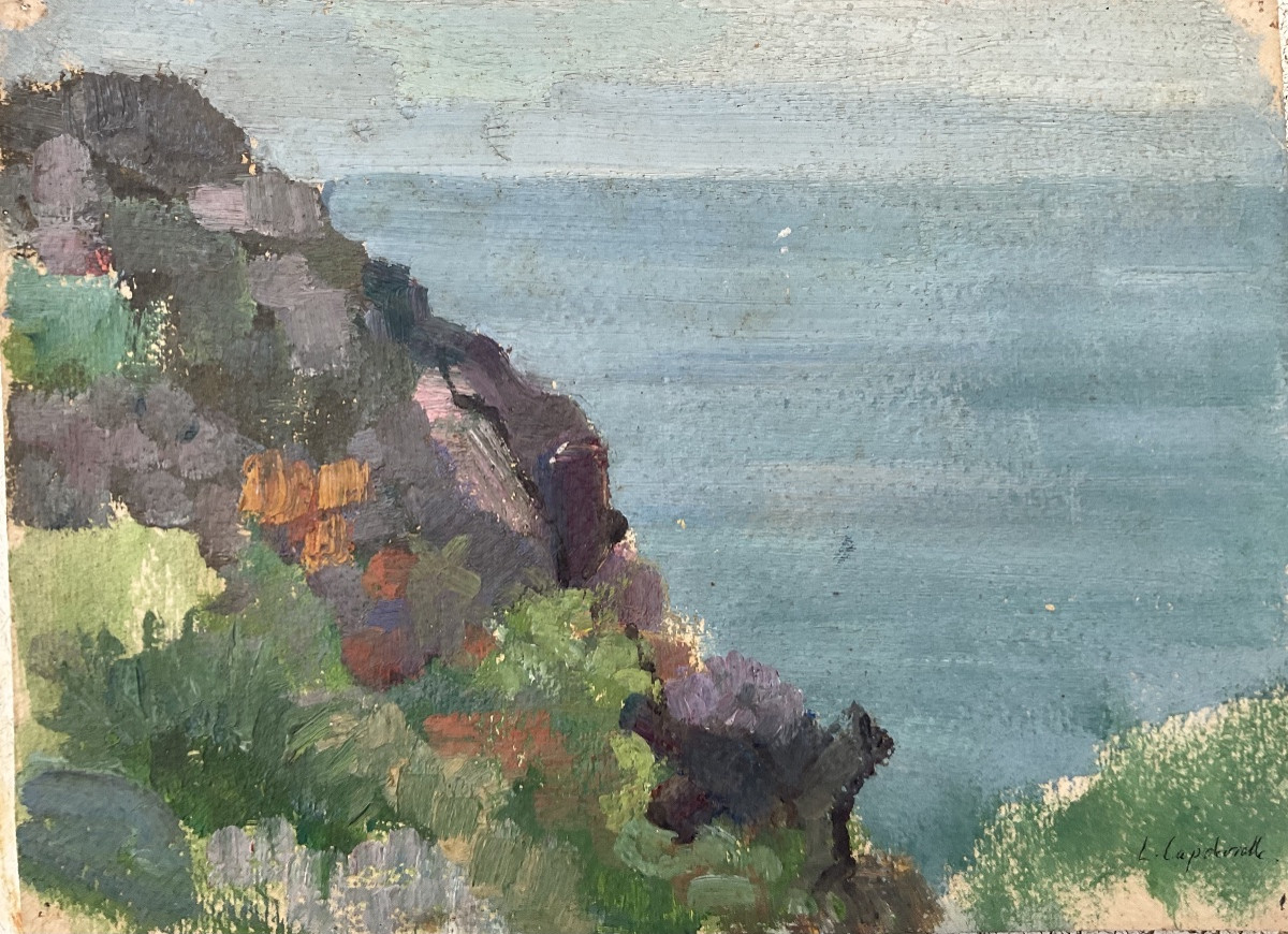 LUCIENNE CAPDEVIELLE LOT DE 3 PEINTURE PAYSAGES BRETAGNE 1920/30-photo-4