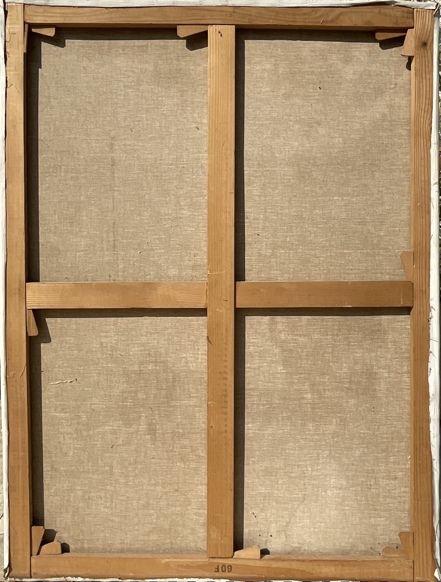 EMILIO GRAU SALA GRAND TABLEAU LE JOUR DU MARIAGE PEINTURE ORIGINALE 130 x 97 cm -photo-1