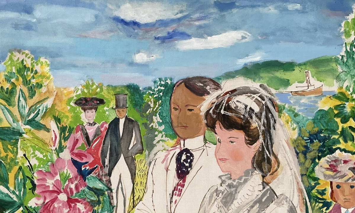 EMILIO GRAU SALA GRAND TABLEAU LE JOUR DU MARIAGE PEINTURE ORIGINALE 130 x 97 cm -photo-7