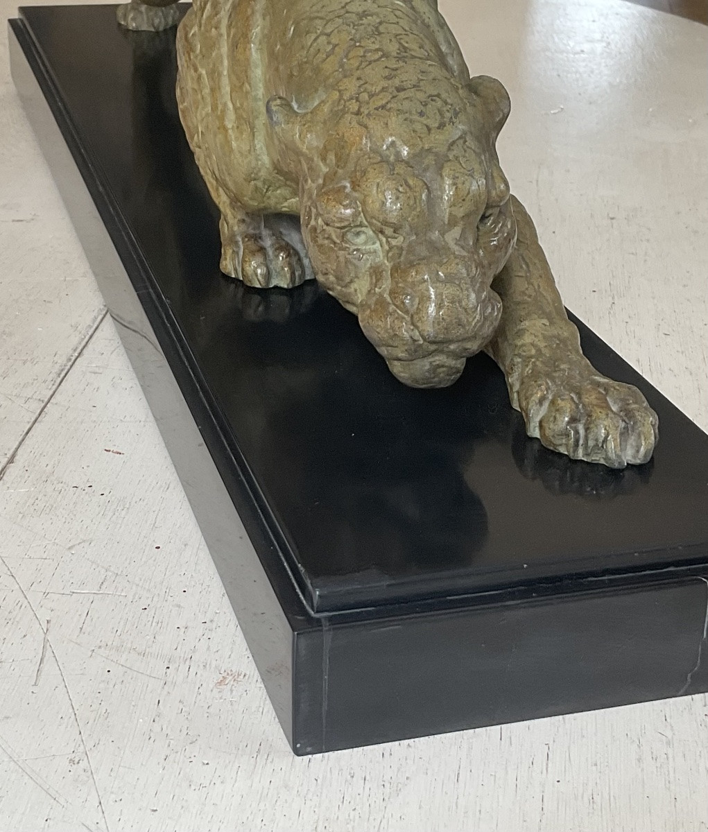 DEMETRE CHIPARUS SCULPTURE ART DECO PANTHÈRE 1930 BELLE PATINE -photo-4