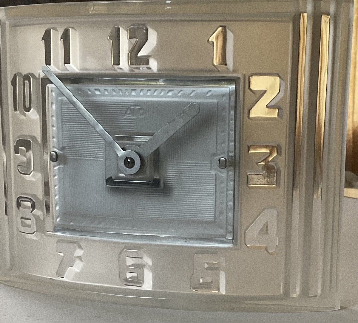 Ato 1930 Clock, Press-molded Frosted Glass Model, Art Deco, Lalique -photo-4