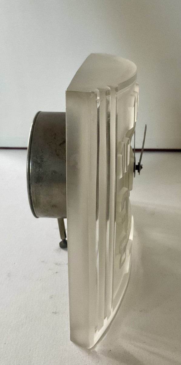 Ato 1930 Clock, Press-molded Frosted Glass Model, Art Deco, Lalique -photo-5