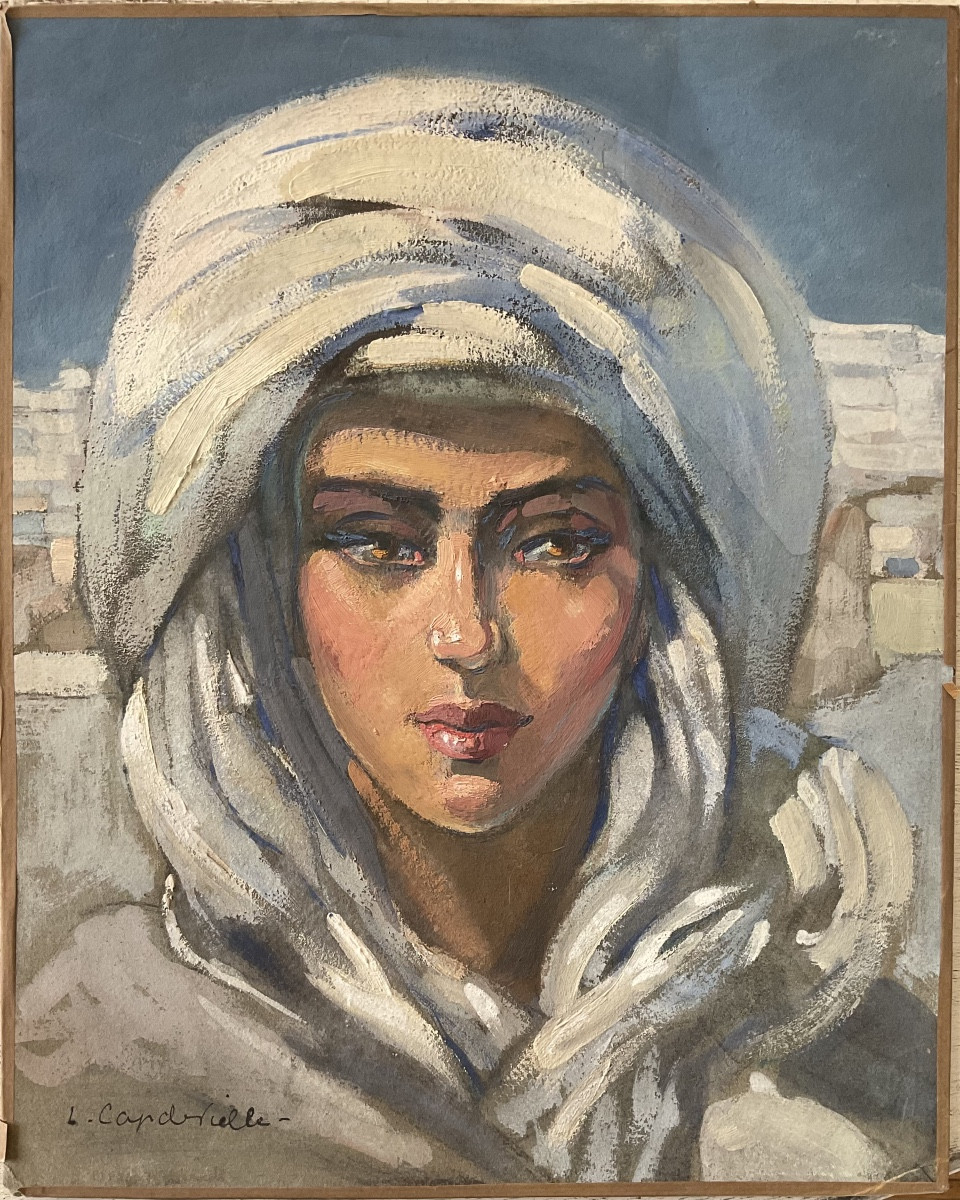 Lucienne Capdevielle Painting 1920/30 Portrait Oriental Woman Quality +++
