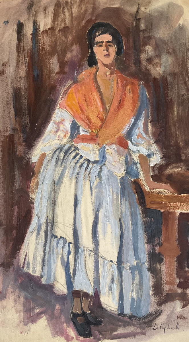 Lucienne Capdevielle Painting 1920/30 Young Gypsy Woman