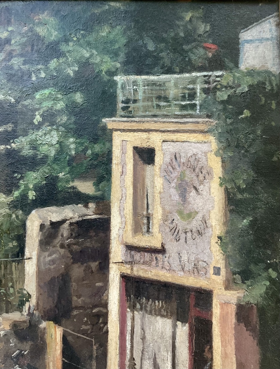 TABLEAU XIXè ÉCOLE FRANÇAISE MARCHAND DE VIN PARIS AUTEUIL RARE SCÈNE ANIMÉE -photo-6